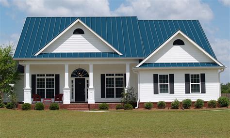 blue white metal house|residential white metal roof.